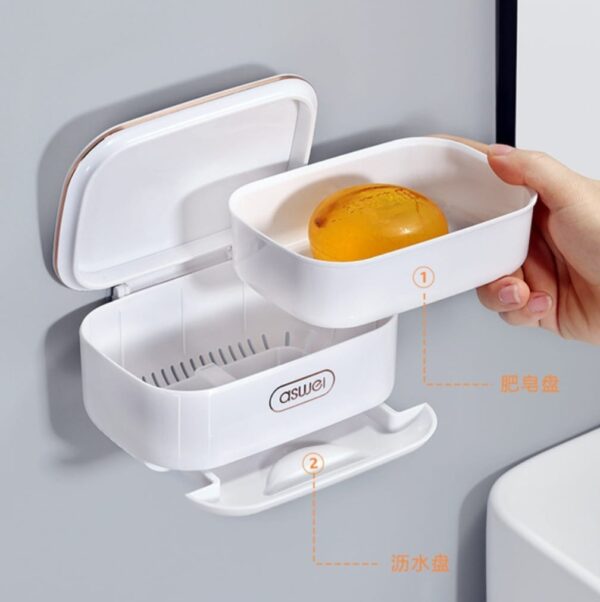 Wall-Mounted Multi-Functional Soap Box